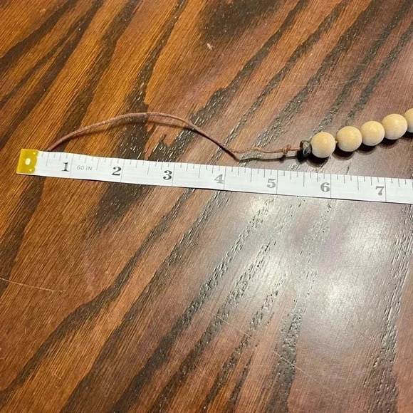 BETSY PITTARD WOODEN BEADS AND MULTI COLOR TASSEL NECKLACE 24” - Picture 4 of 4